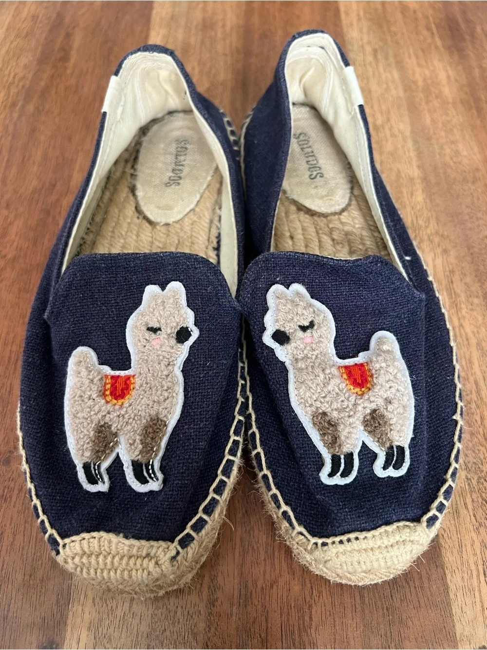 Soludos Navy Llama Espadrille Slip-Ons